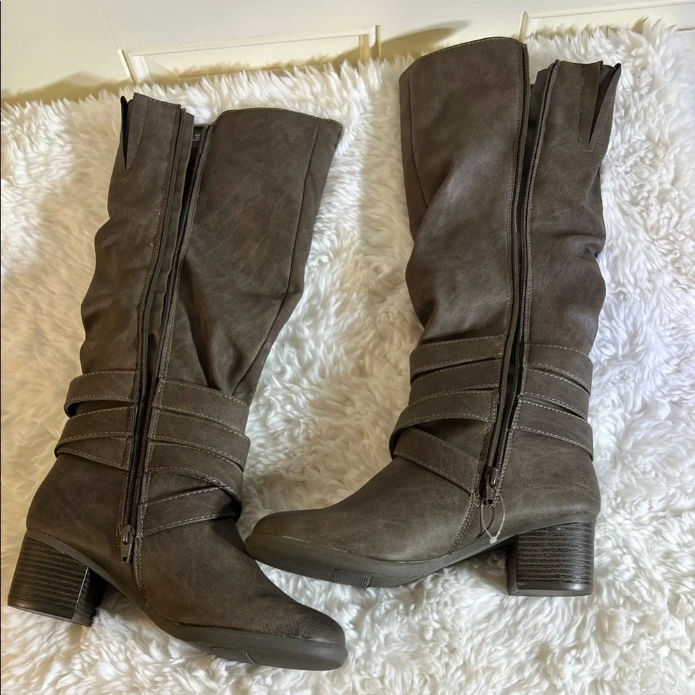 Elegant Over the Knee Brown Boots - Picture 12 of 16
